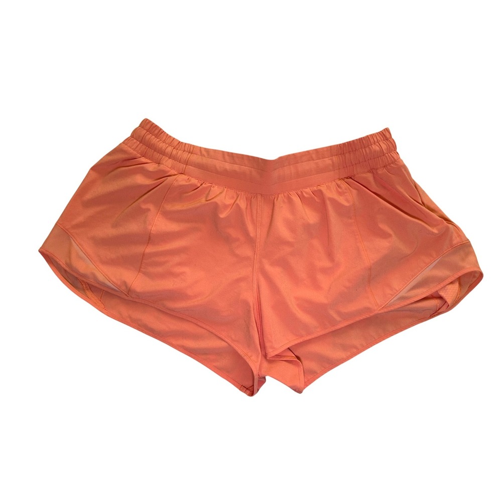 Lululemon Womens Hotty Hot Low-Rise Lined Orange Short 2.5" W7AUSR size 12